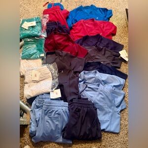 Women's Activewear Set in Blue and Red